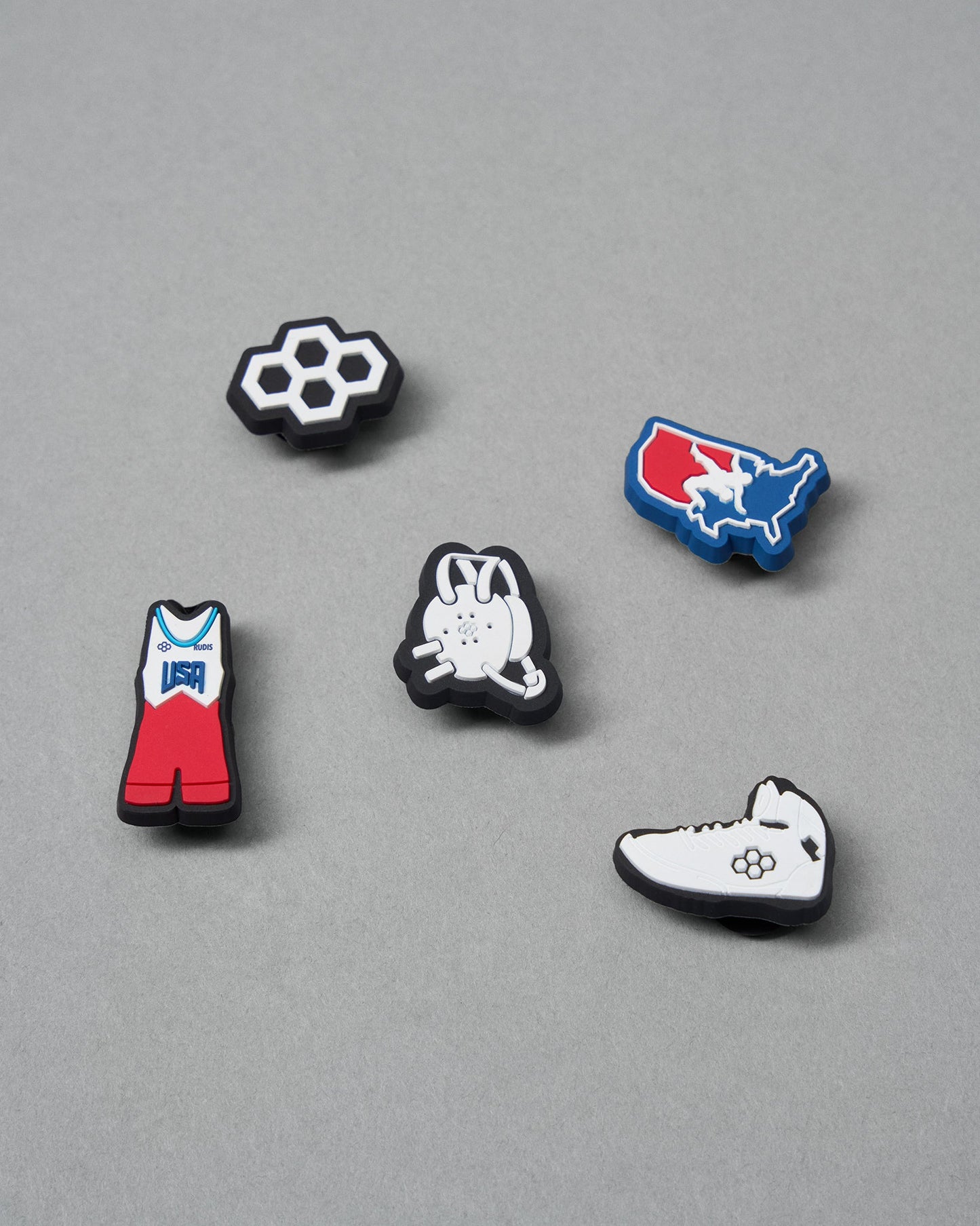 RUDIS USA Wrestling 5 Pack Shoe Charms