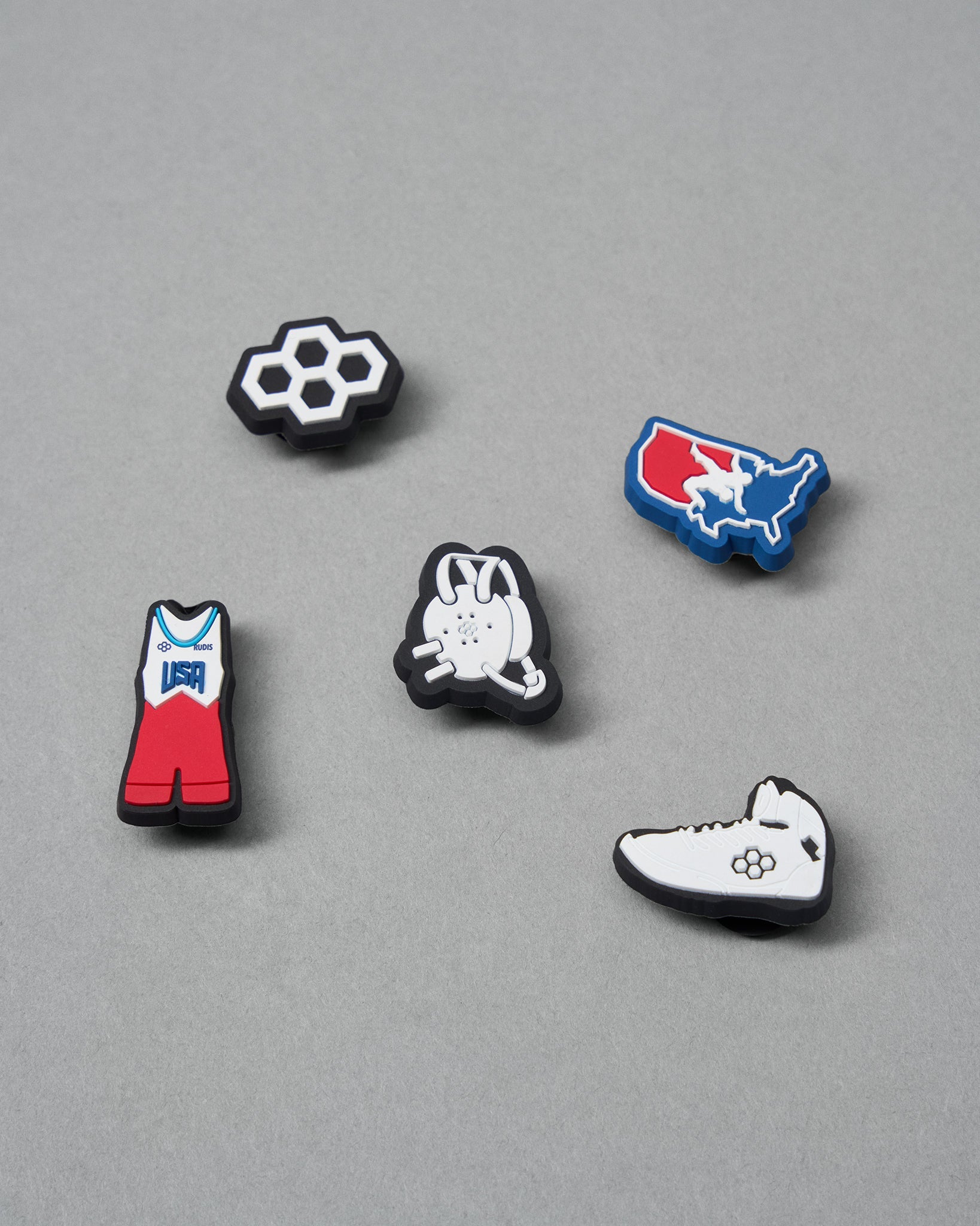 RUDIS USA Wrestling 5 Pack Shoe Charms