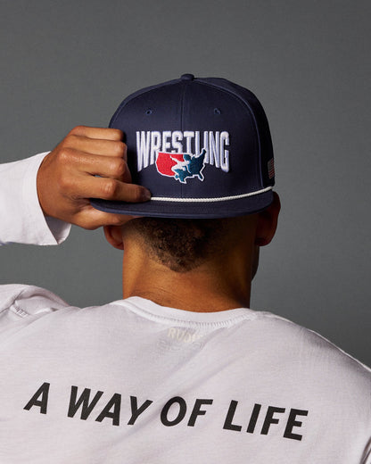 RUDIS USA Wrestling Map Nelson Snapback Hat