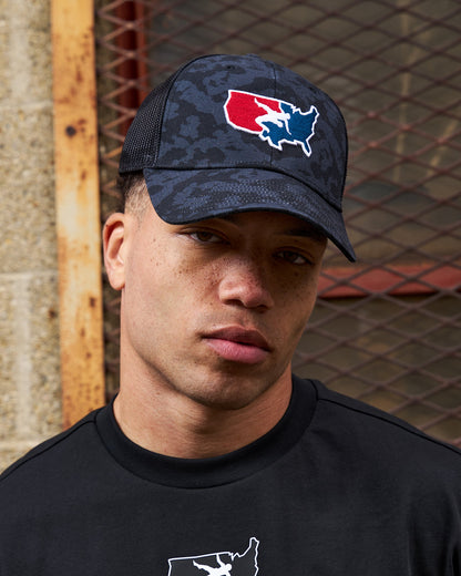 RUDIS USA Wrestling Logo Bridge Trucker Hat
