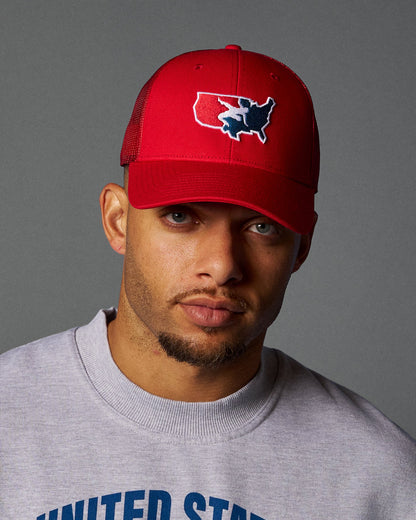 RUDIS USA Wrestling Logo Bridge Trucker Hat