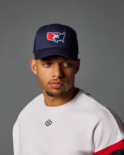 RUDIS USA Wrestling Logo Bridge Trucker Hat