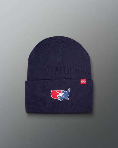 RUDIS USA Wrestling Map Logo Foldover Beanie