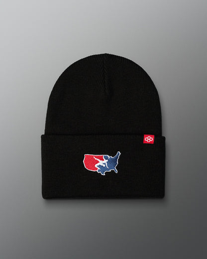 RUDIS USA Wrestling Map Logo Foldover Beanie