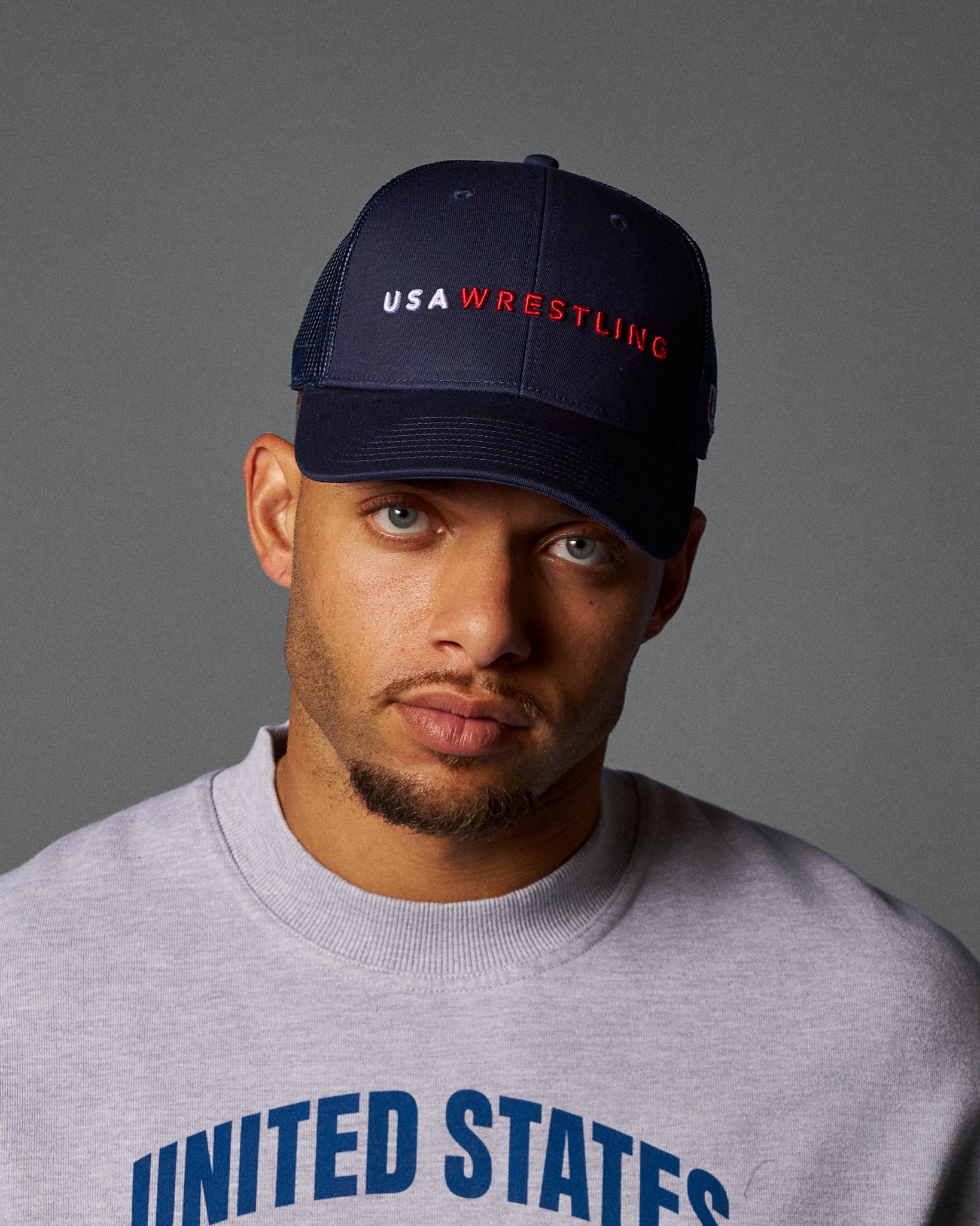 RUDIS USA Wrestling Wordmark Bridge Trucker Hat