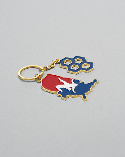 RUDIS USA Wrestling Enamel Keychain