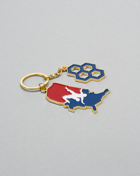 RUDIS USA Wrestling Enamel Keychain