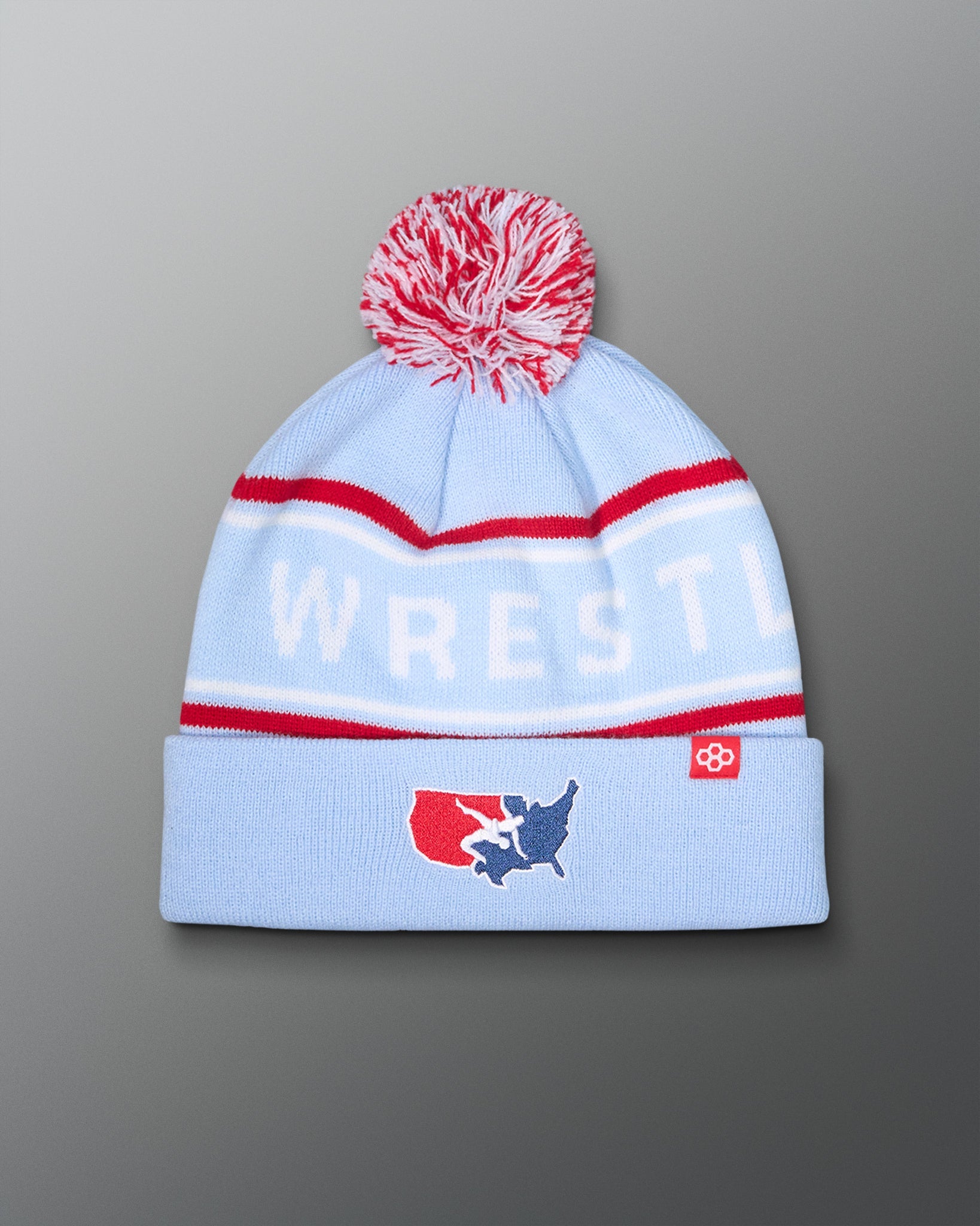 RUDIS USA Wrestling Logo Pom Beanie - USA Wrestling Logo