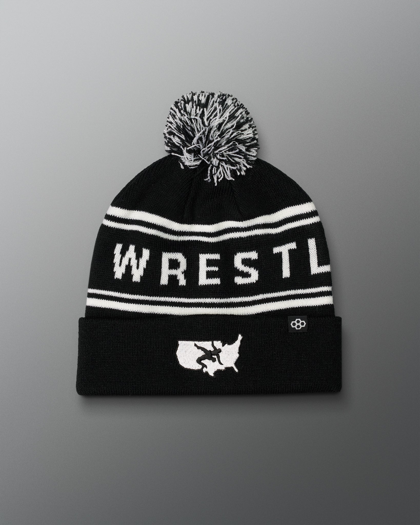 RUDIS USA Wrestling Logo Pom Beanie - USA Wrestling Logo