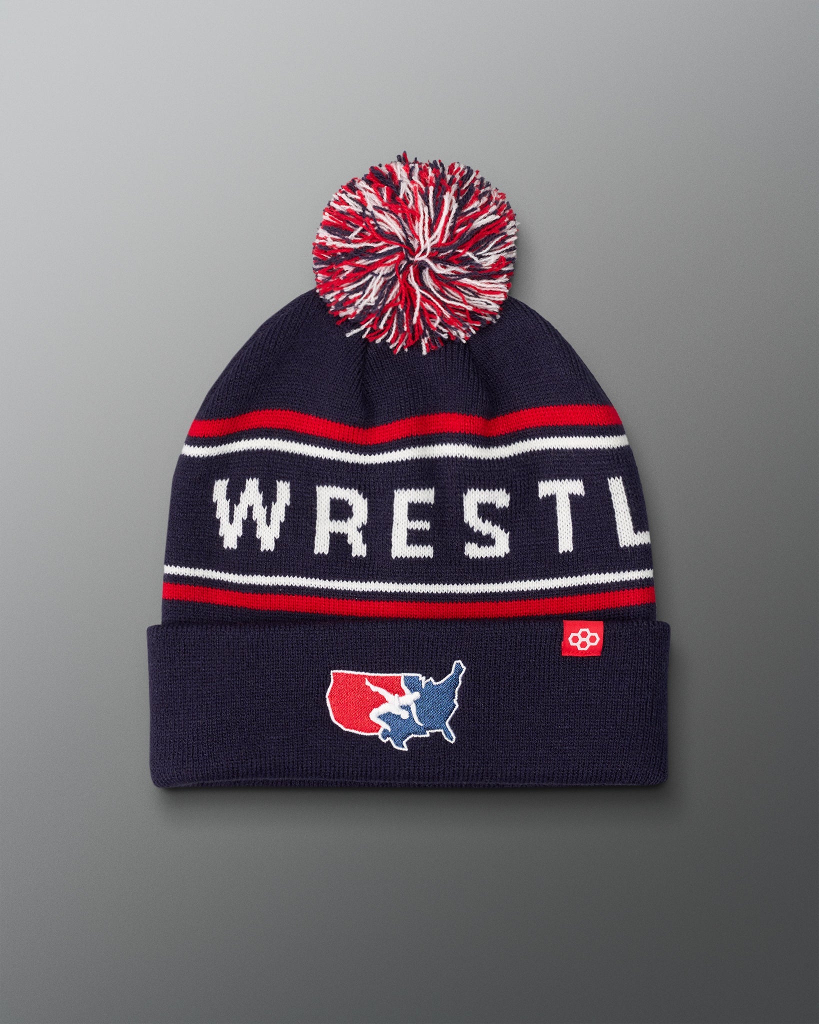 RUDIS USA Wrestling Logo Pom Beanie - USA Wrestling Logo