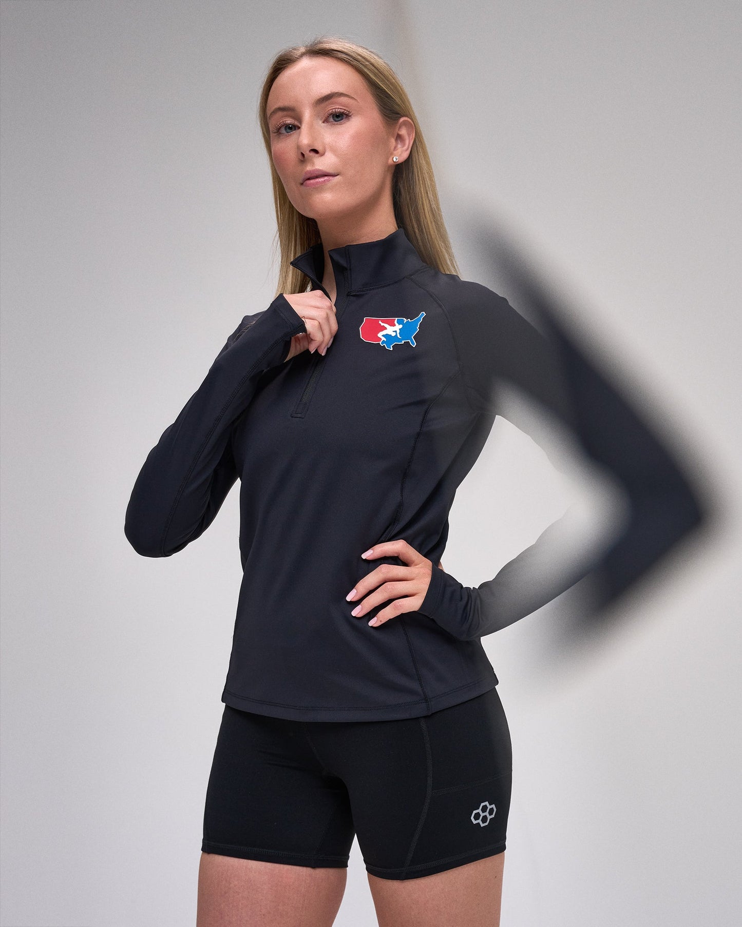RUDIS USA Wrestling Map Logo Women's Victory 1/4 Zip