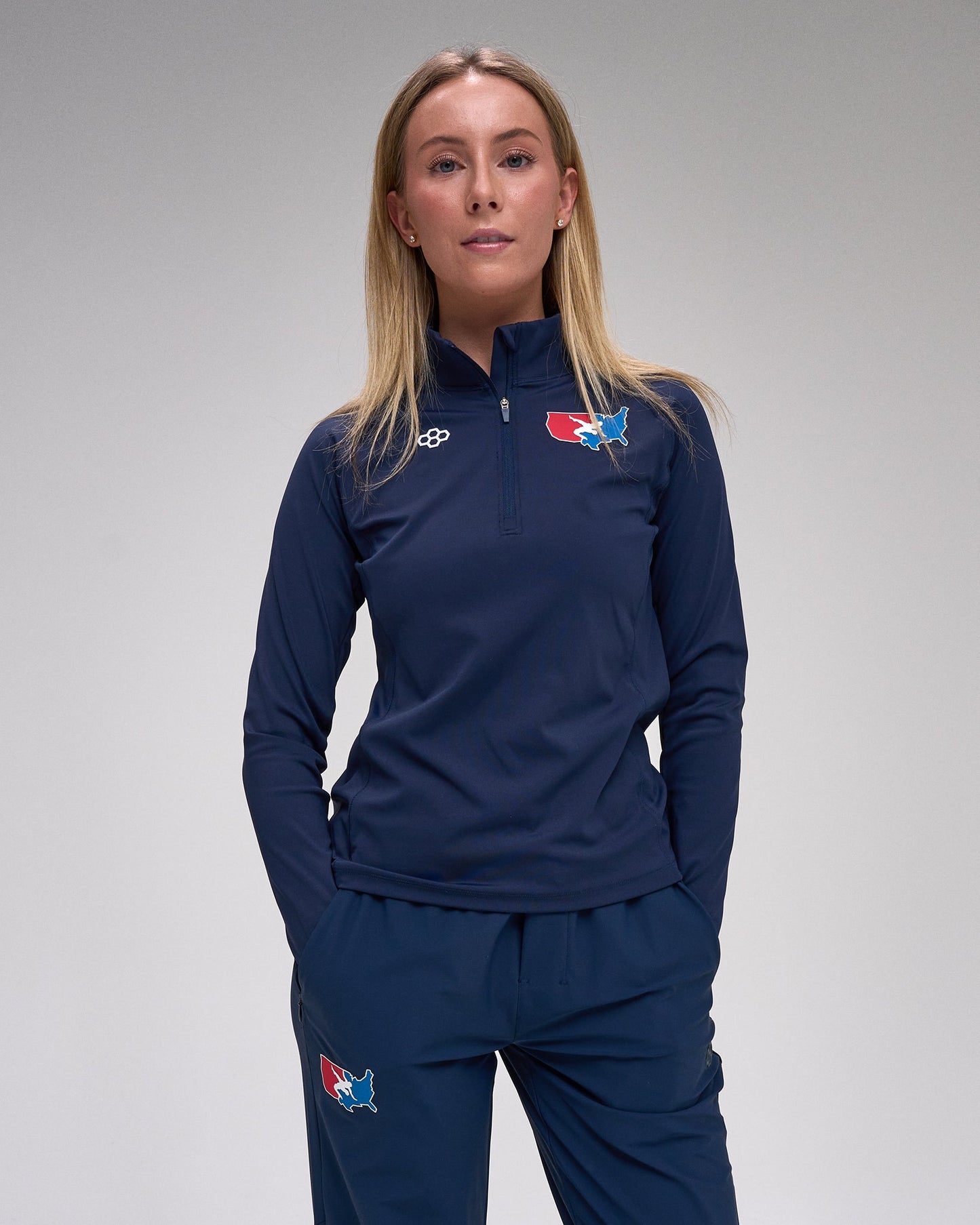 RUDIS USA Wrestling Map Logo Women's Victory 1/4 Zip
