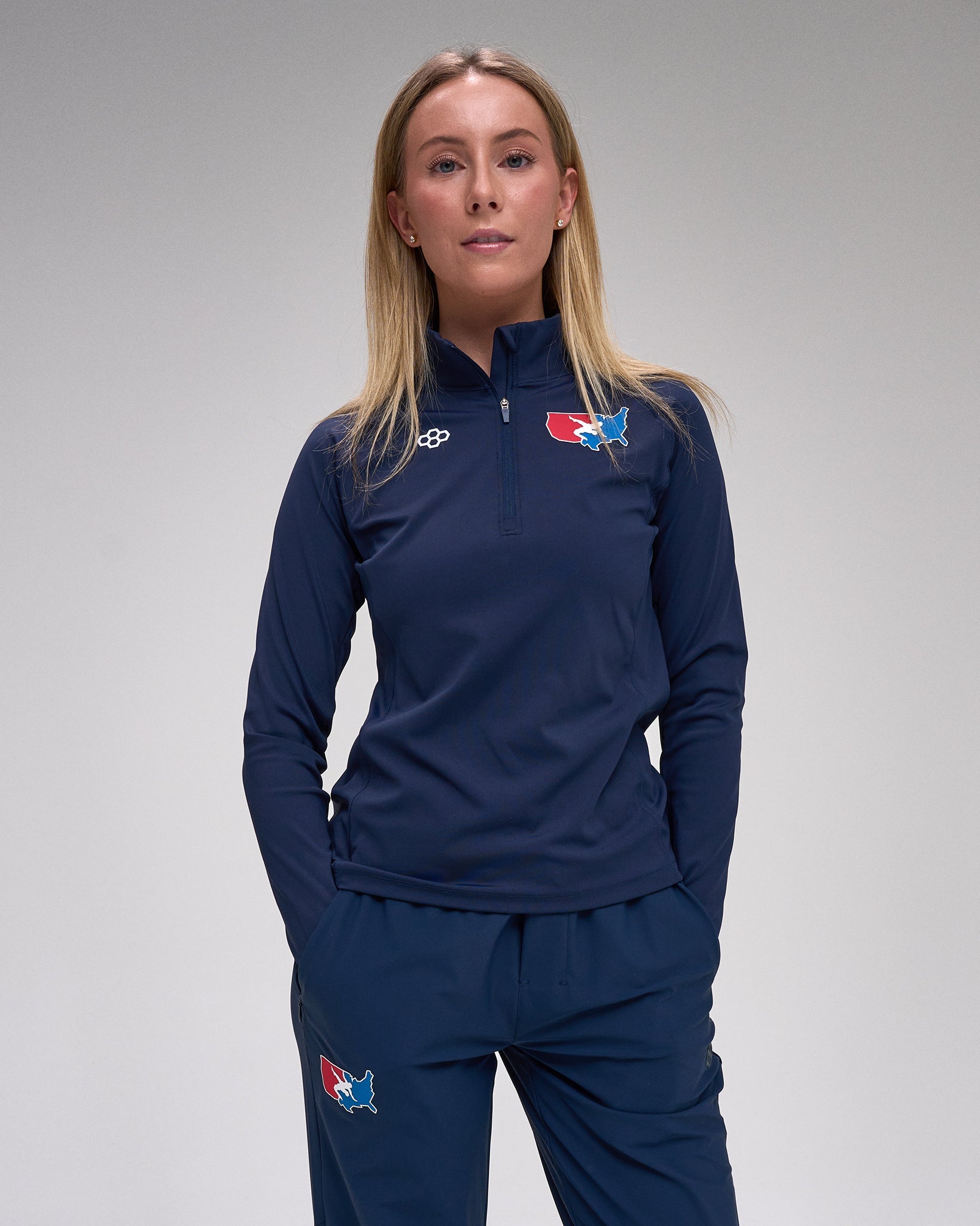 RUDIS USA Wrestling Map Logo Women's Victory 1/4 Zip