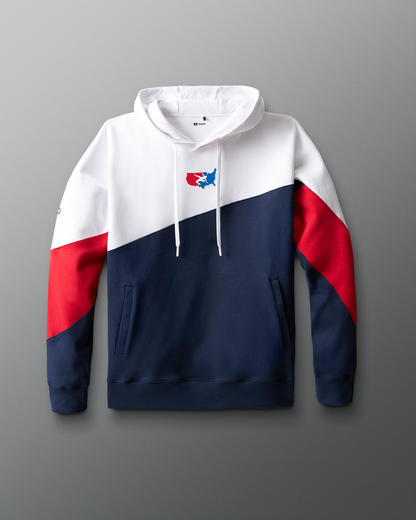 RUDIS USA Wrestling Colorblock Hoodie - Navy/White/Red