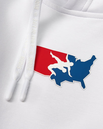 RUDIS USA Wrestling Colorblock Hoodie - Navy/White/Red