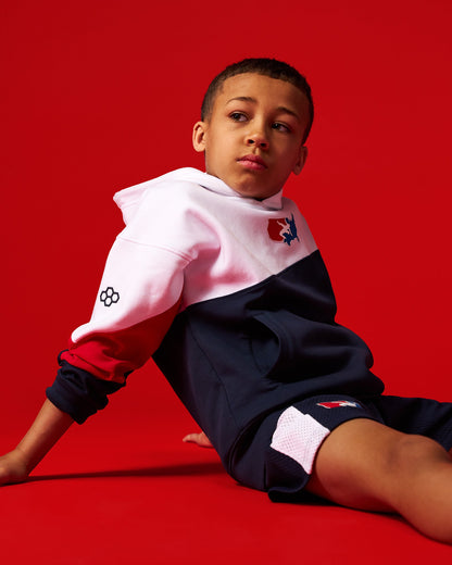 RUDIS USA Wrestling Colorblock Youth Hoodie - Navy/White/Red