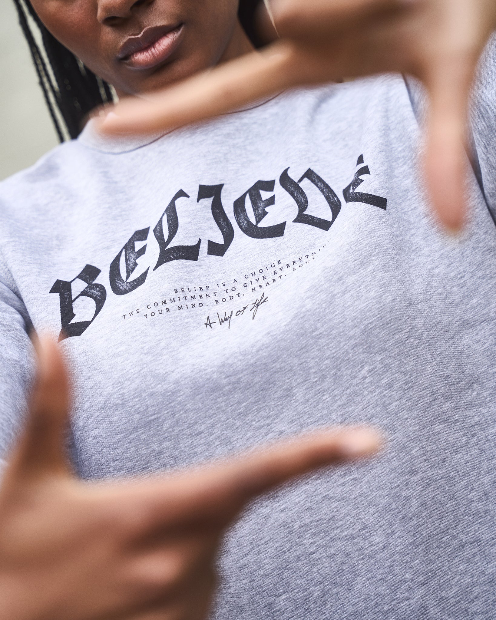 RUDIS Blackletter Believe Comfort Fleece Crewneck