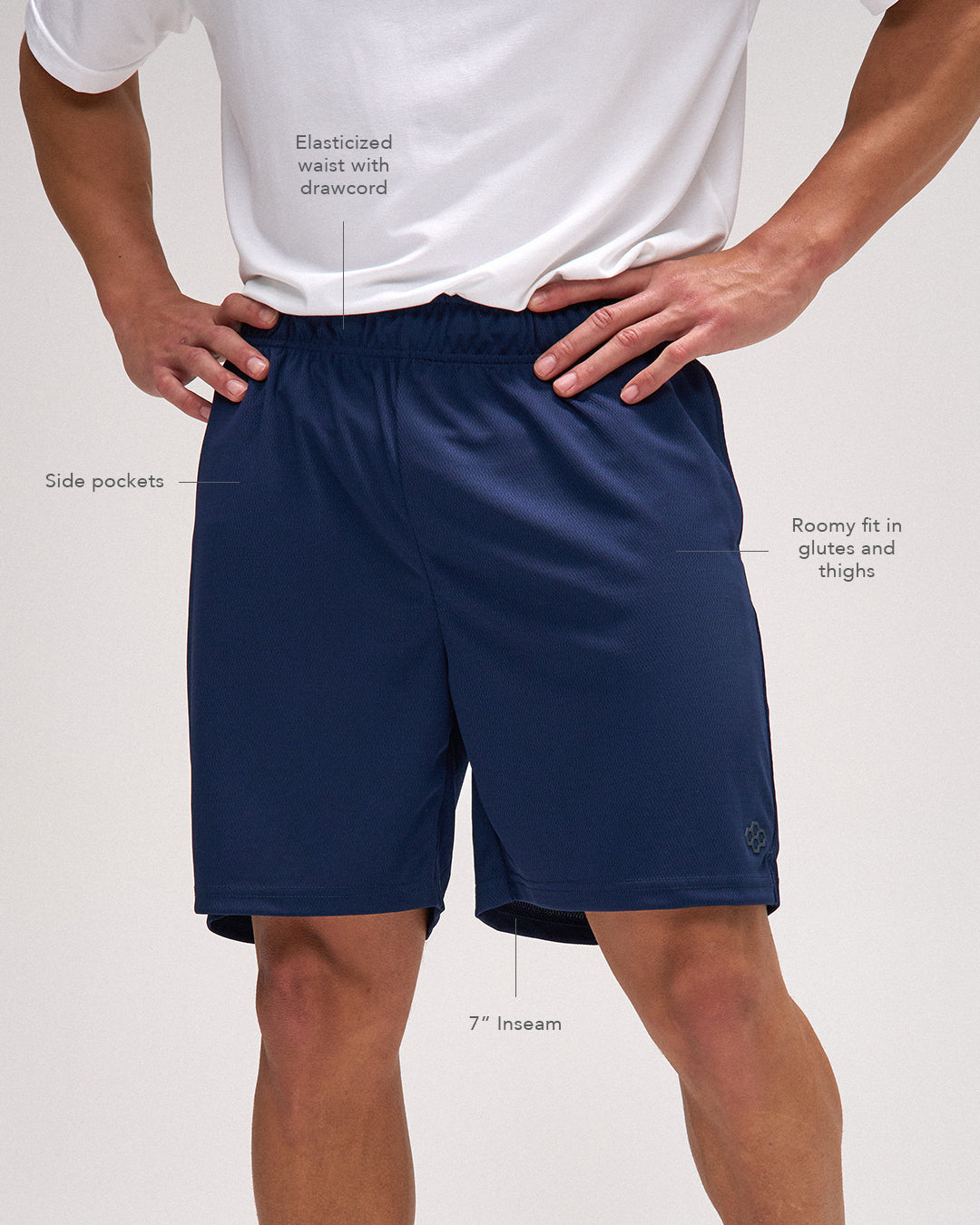 RUDIS RUDIS 7" Mesh Shorts - Navy