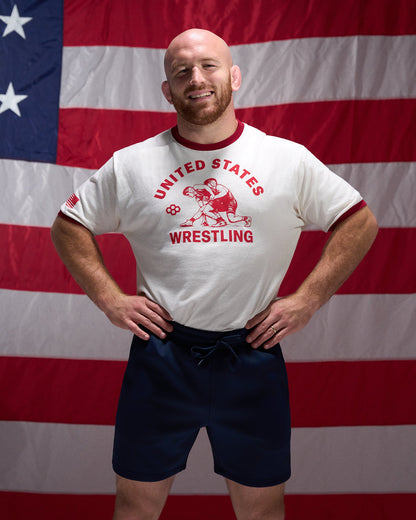 RUDIS United States Wrestling Vintage Ringer T-Shirt
