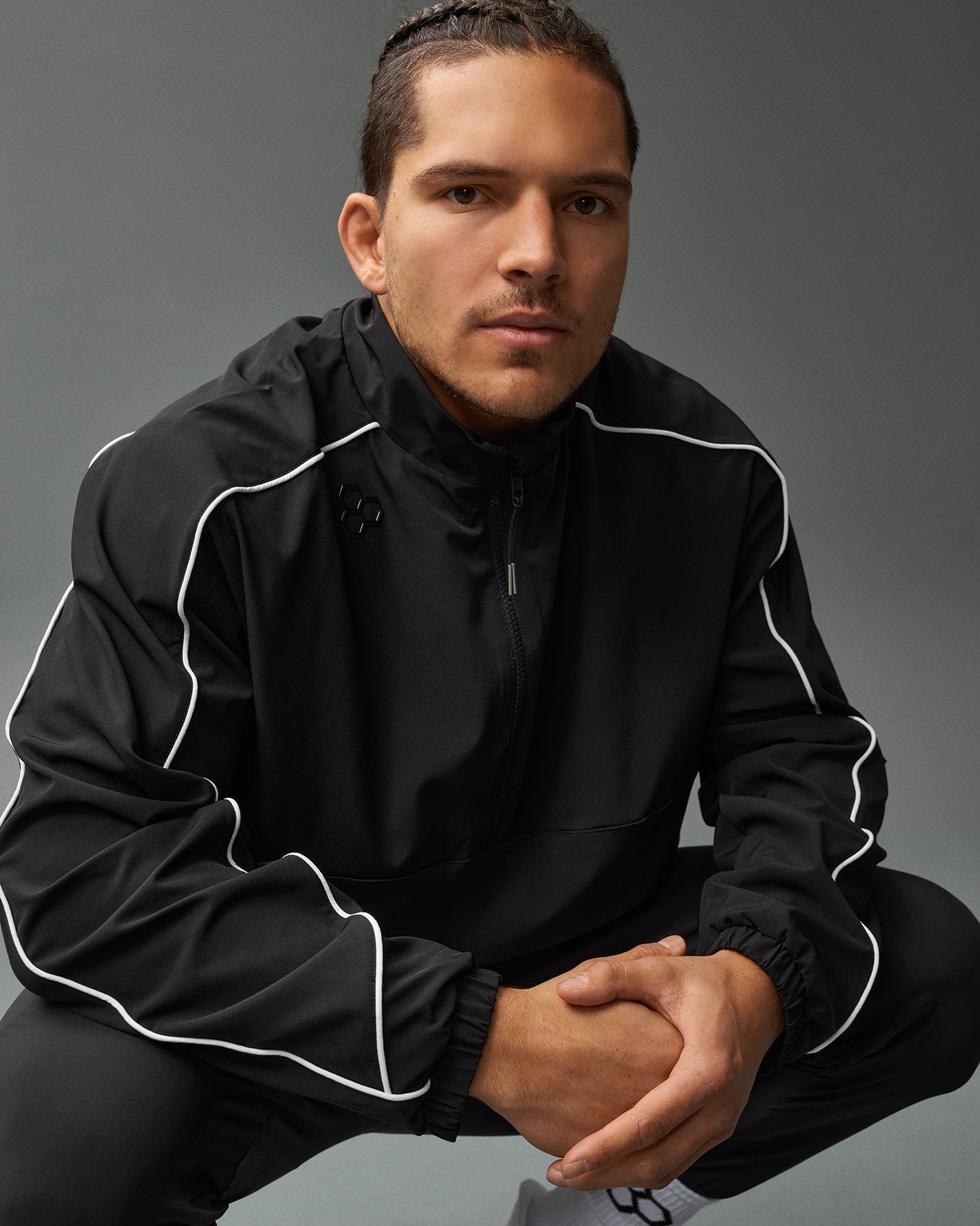 RUDIS RUDIS 1/4 Zip Windbreaker - Black - Weathering the Storm, Wrestling Strong