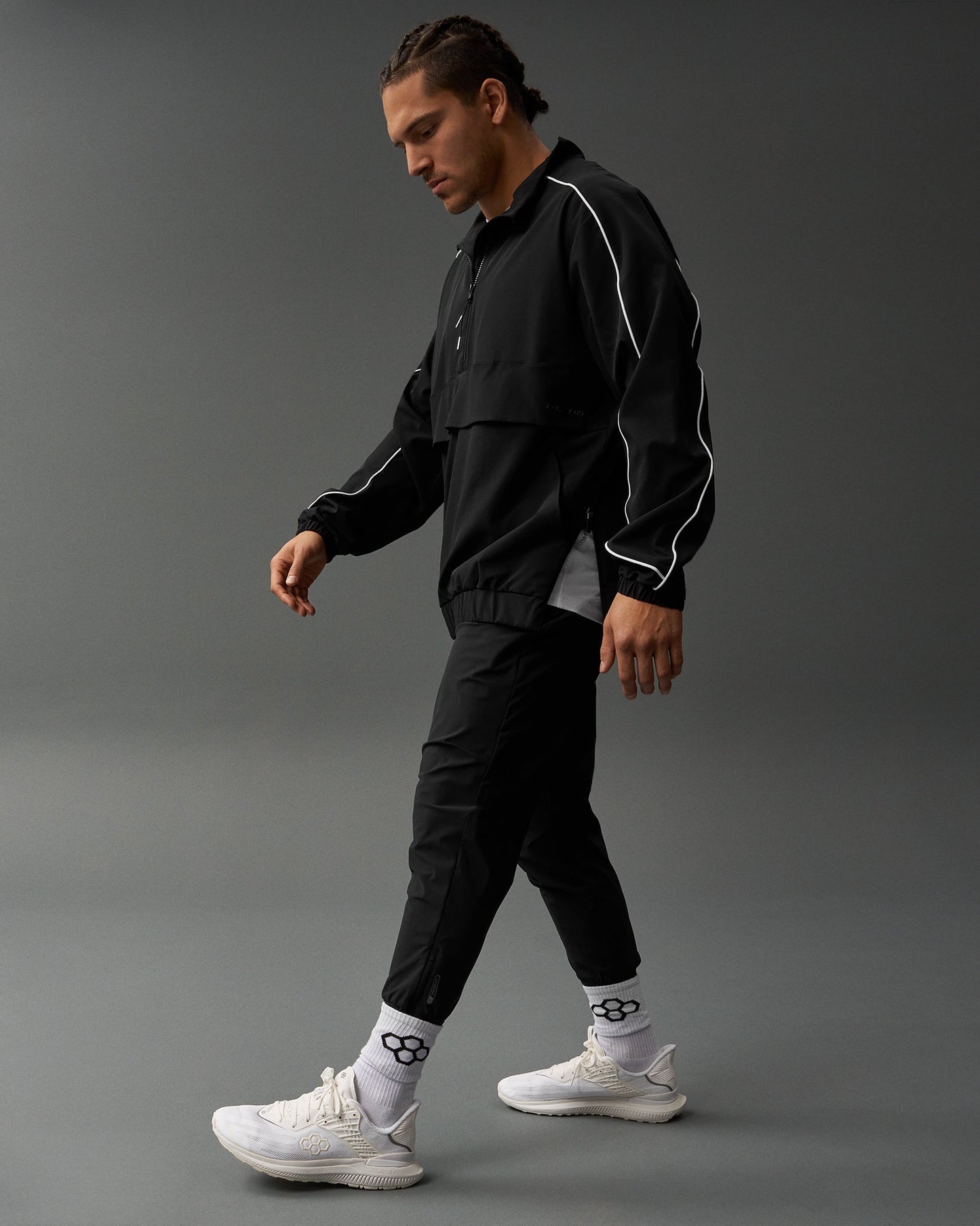 RUDIS RUDIS 1/4 Zip Windbreaker - Black - Weathering the Storm, Wrestling Strong