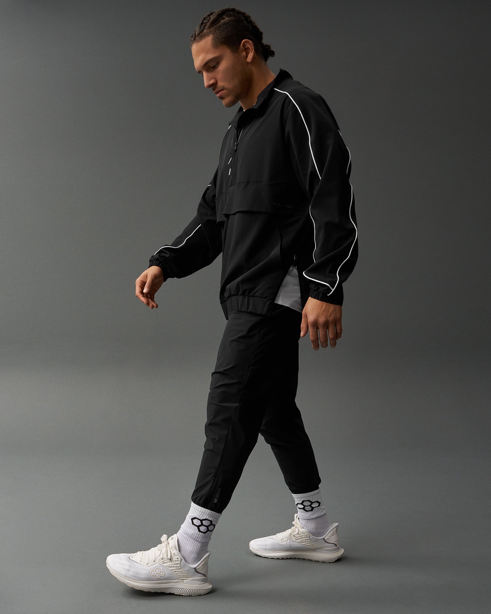 RUDIS RUDIS 1/4 Zip Windbreaker - Black - Weathering the Storm, Wrestling Strong