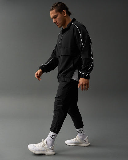 RUDIS RUDIS 1/4 Zip Windbreaker - Black - Weathering the Storm, Wrestling Strong