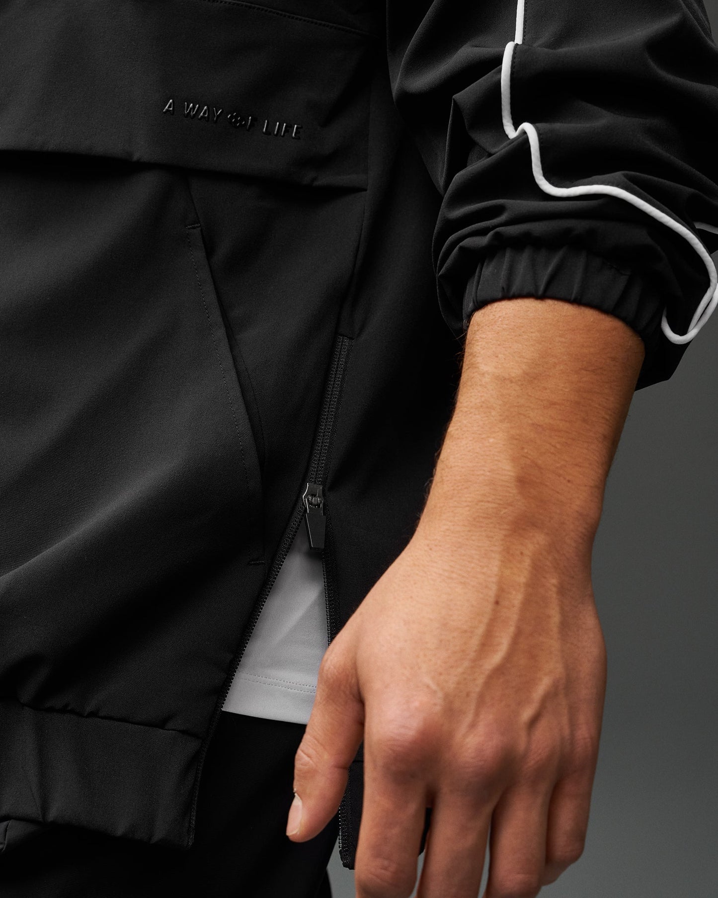 RUDIS RUDIS 1/4 Zip Windbreaker - Black - Weathering the Storm, Wrestling Strong