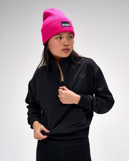 RUDIS Women's Luxe Terry 1/4 Zip - Black