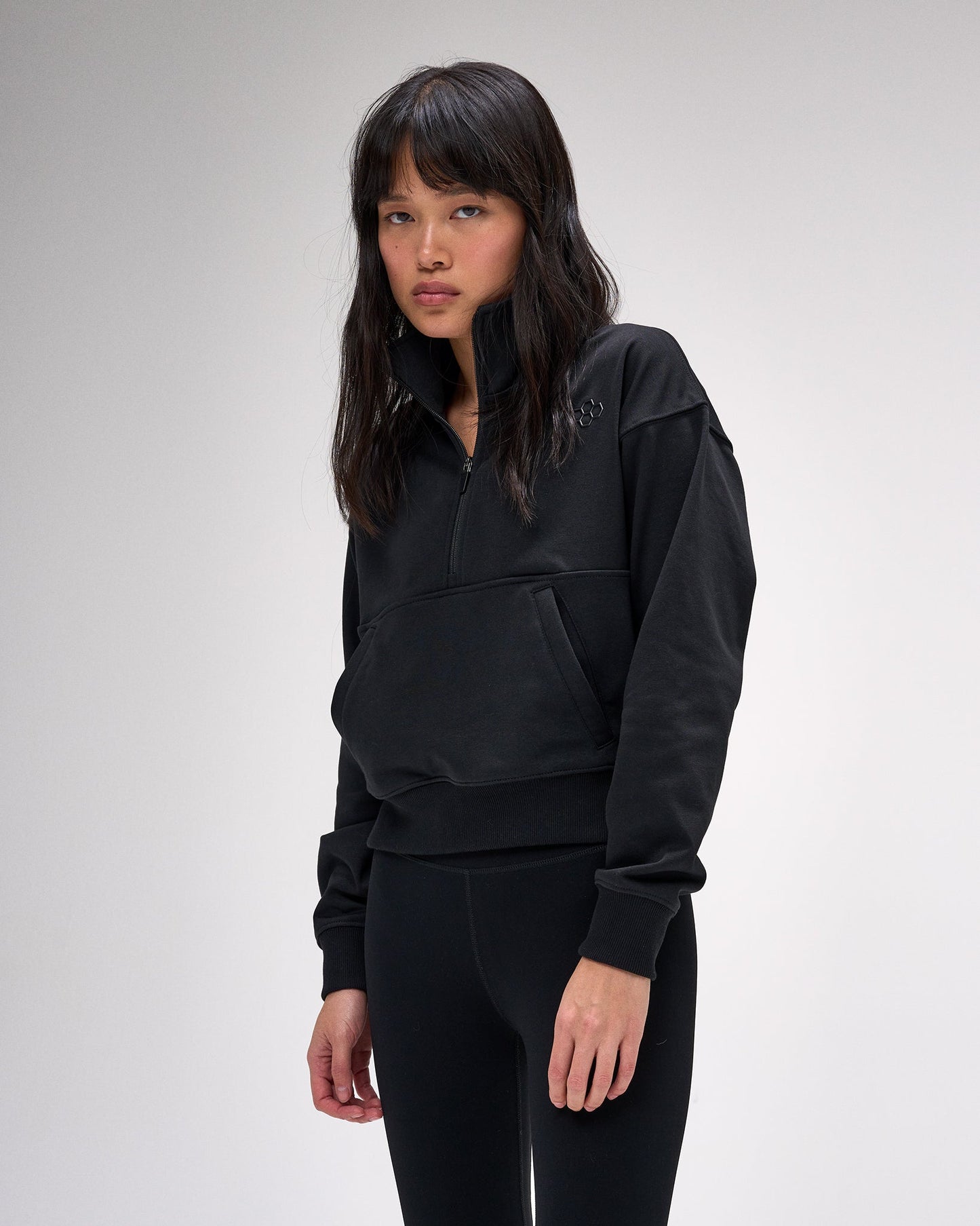 RUDIS Women's Luxe Terry 1/4 Zip - Black