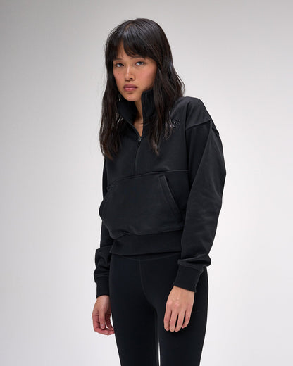 RUDIS Women's Luxe Terry 1/4 Zip - Black
