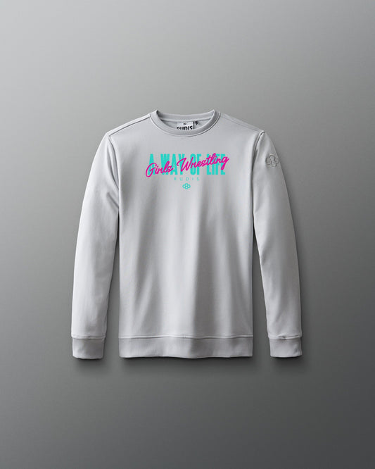 RUDIS Motto "Girls Wrestling" Youth Elite Terry Crewneck