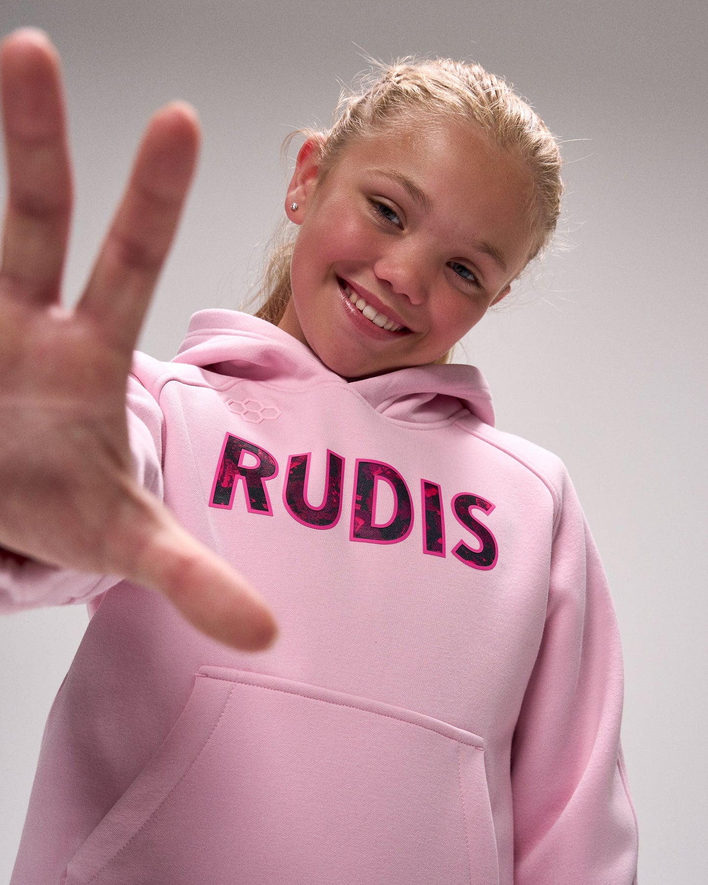 RUDIS Pink Power Youth Tech Fleece Hoodie